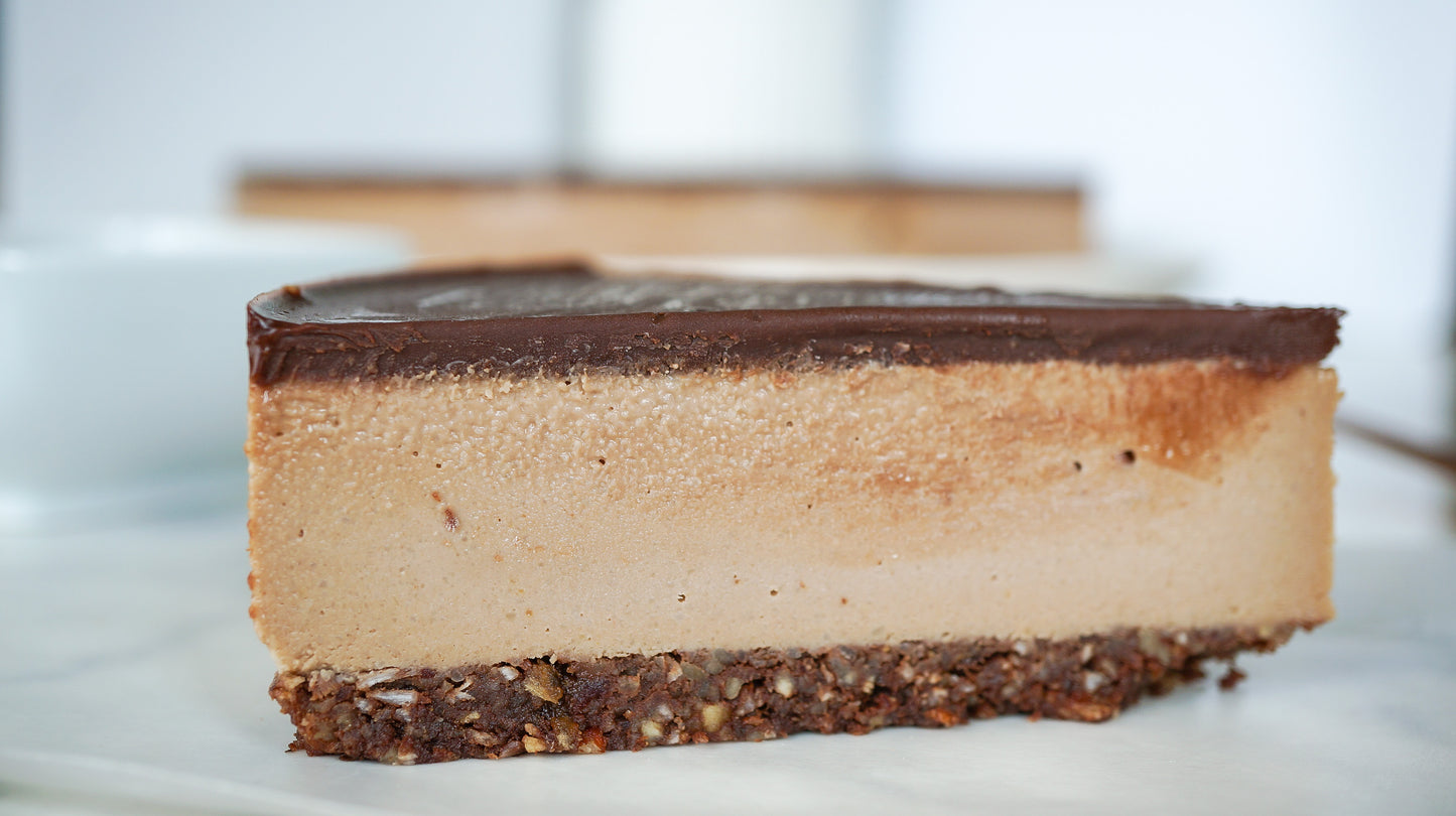 Chocolate Peanut Butter Cake Slice - Raw Bites By Risa