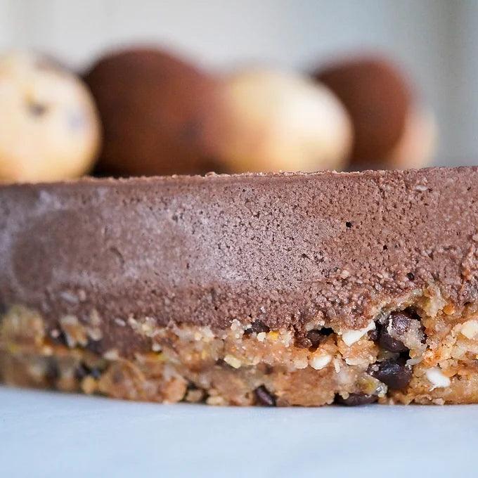Dark Chocolate Cookie Dough Cake - Raw Bites By Risa