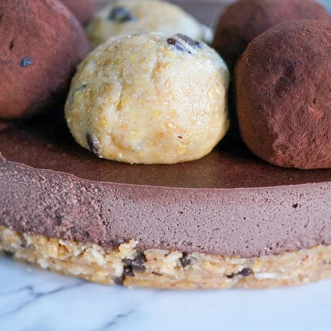Dark Chocolate Cookie Dough Cake - Raw Bites By Risa