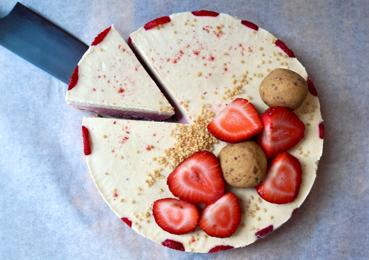 Strawberry Lemon Cake Slice - Raw Bites By Risa