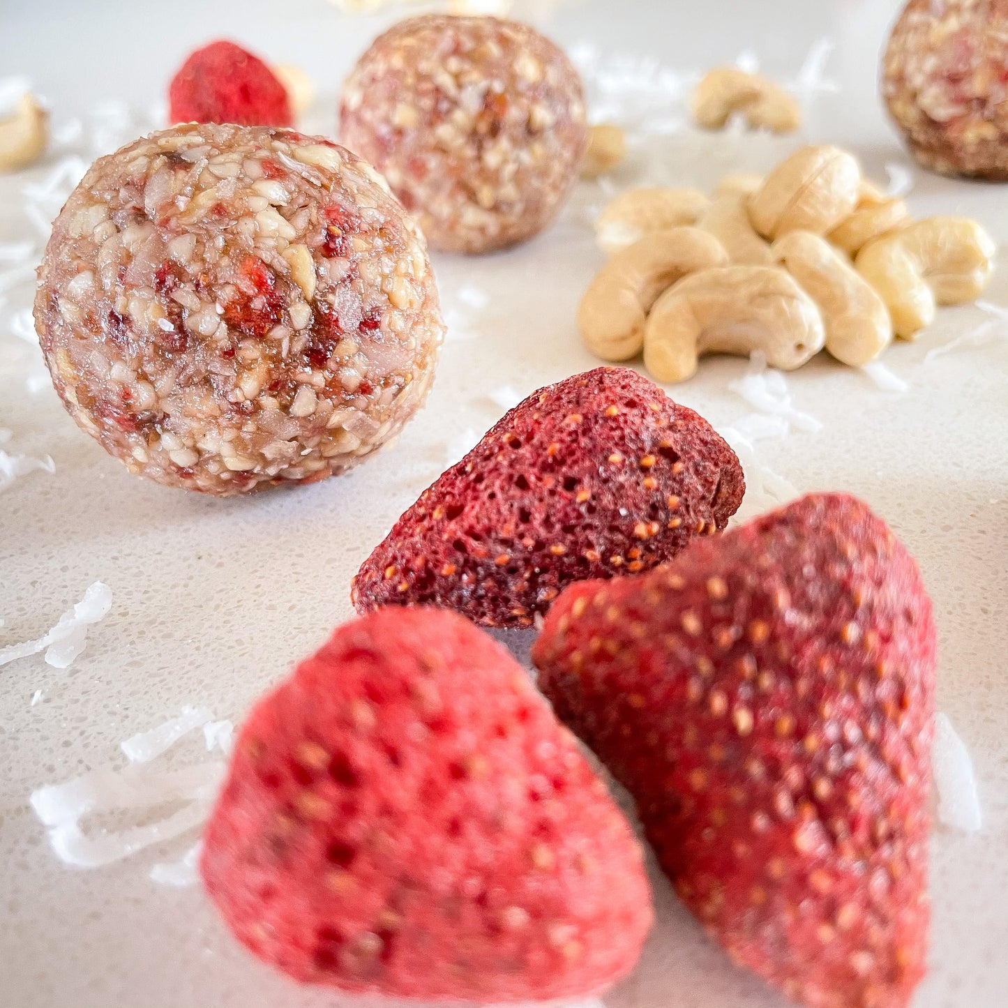 Strawberries & Cream - Raw Bites By Risa