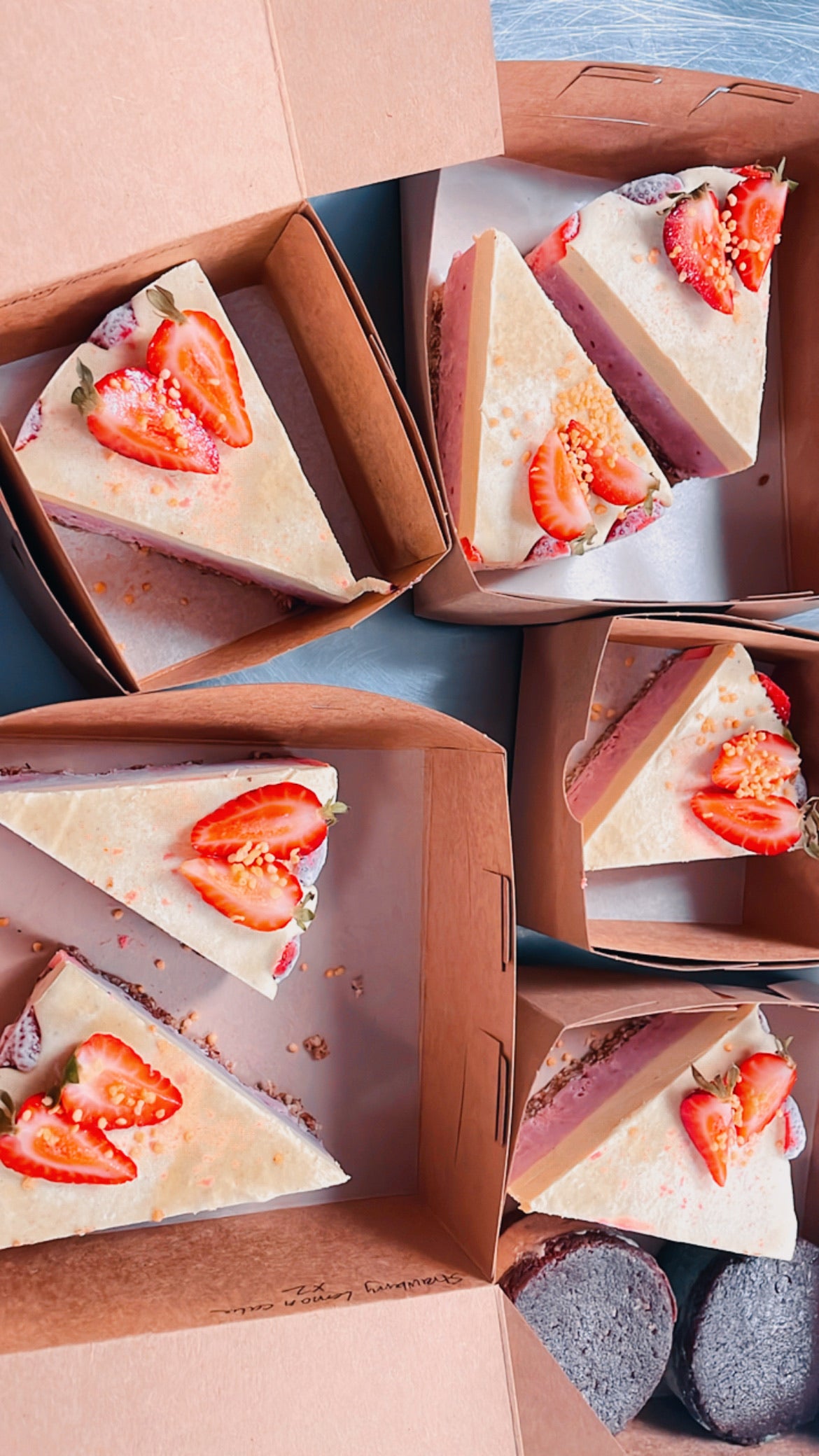 Strawberry Lemon Cake Slice - Raw Bites By Risa