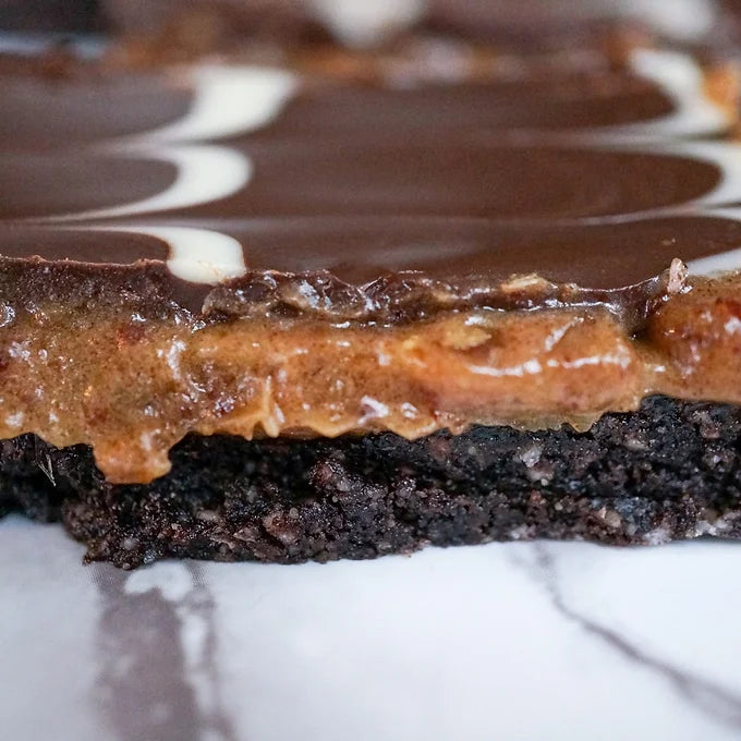 Triple Layer Caramel Brownie - Raw Bites By Risa