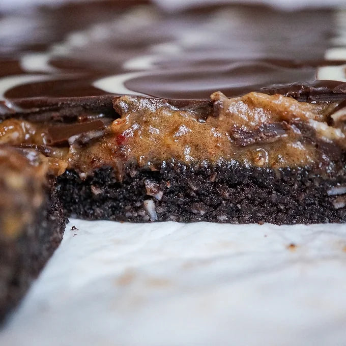 Triple Layer Caramel Brownie - Raw Bites By Risa